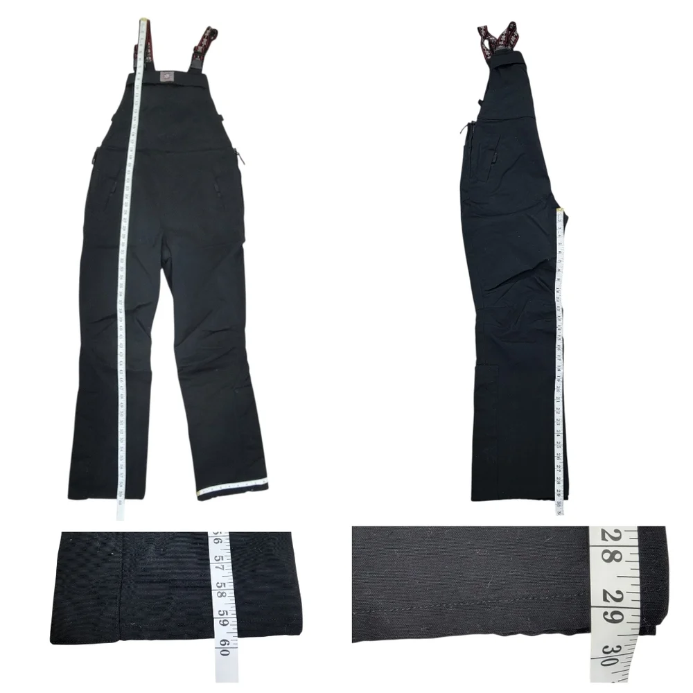 Polo Jeans Co. Ralph Lauren Ski Bib Overalls Snow Pants Black Women’s Large - Picture 15 of 17